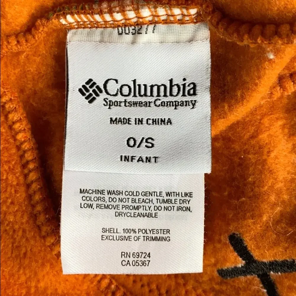 Columbia Sportswear Infant 0/S Orange Fleece Ogre‎ Face Hat with Horns